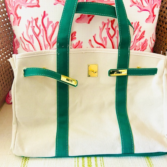 Kelly Green and Boatkin Tote Bag - Picture 1 of 10